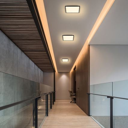 Brilagi - LED стельовий світильник з регулюванням яскравості SLIMFRAME LED/25W/230V 30x30 cm 3000-6000K чорний + пульт дистанційного керування
