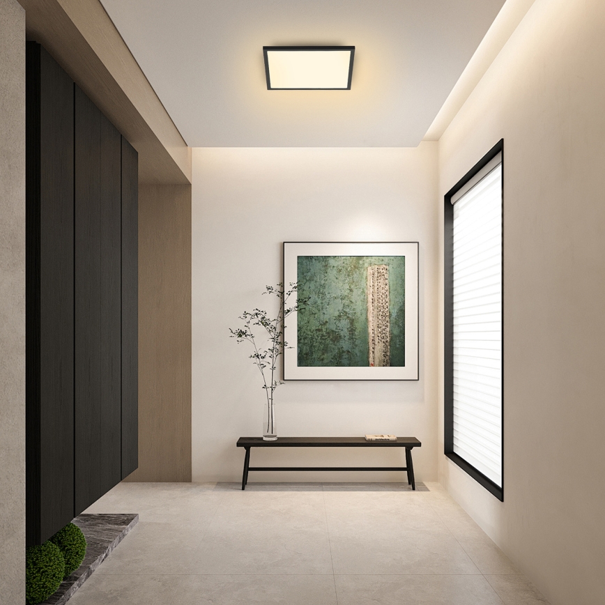 Brilagi - LED стельовий світильник з регулюванням яскравості SLIMFRAME LED/25W/230V 30x30 cm 3000-6000K чорний + пульт дистанційного керування