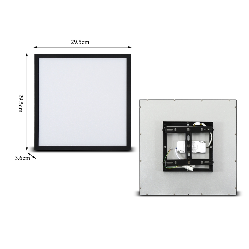 Brilagi - LED стельовий світильник з регулюванням яскравості SLIMFRAME LED/25W/230V 30x30 cm 3000-6000K чорний + пульт дистанційного керування