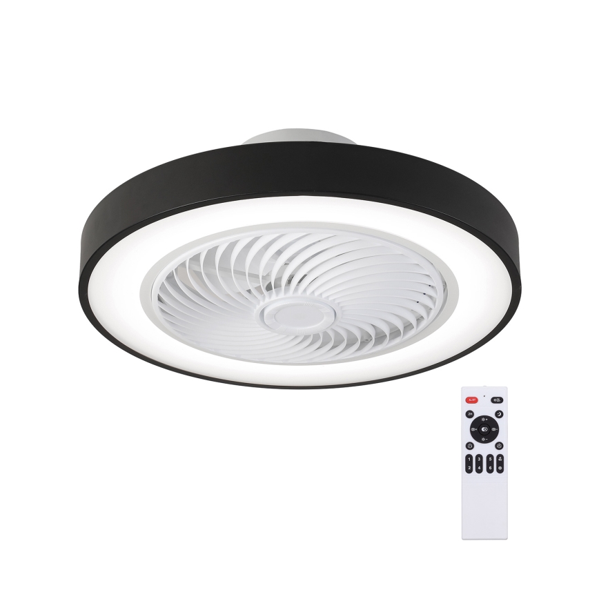 Brilagi - LED димований стельовий світильник із вентилятором LED/30W/230V 3000-6500K pr. 50 cm чорний + пульт дистанційного керування