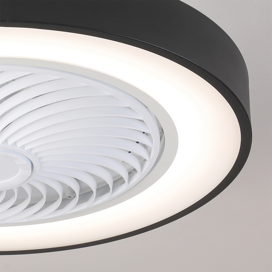 Brilagi - LED димований стельовий світильник із вентилятором LED/30W/230V 3000-6500K pr. 50 cm чорний + пульт дистанційного керування