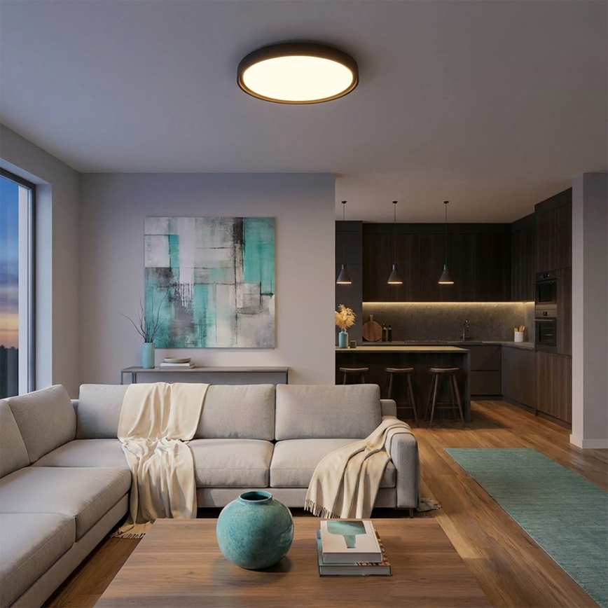 Brilagi - LED стельовий світильник MATTEO з можливістю затемнення LED/60W/230V 3000-6500K діам. 51,5 см чорний + пульт дистанційного керування