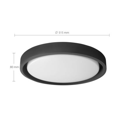 Brilagi - LED стельовий світильник MATTEO з можливістю затемнення LED/60W/230V 3000-6500K діам. 51,5 см чорний + пульт дистанційного керування