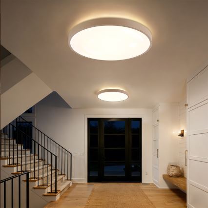 Брілагі - світлодіодний стельовий світильник з регулюванням яскравості ГЛАС ПУЛ ДАБЛ 80 Вт/230 В 3000-6000 К 60 см бежевий + пульт дистанційного керування