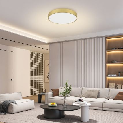 Brilagi - LED-стельний світильник POOL з регулюванням яскравості LED/60W/230V 3000-6000K діаметр 60 см золотистий + пульт дистанційного керування