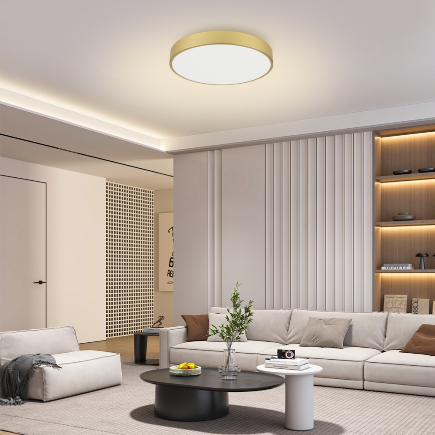 Brilagi - LED-стельний світильник POOL з регулюванням яскравості LED/60W/230V 3000-6000K діаметр 60 см золотистий + пульт дистанційного керування