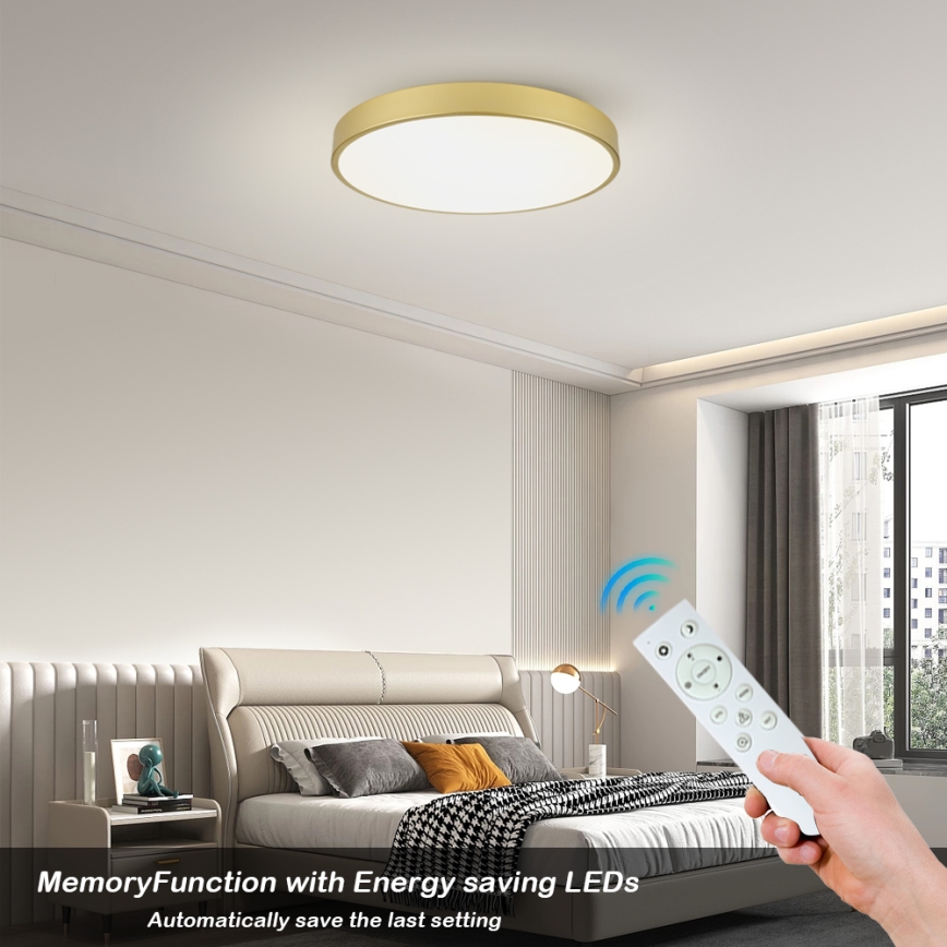 Brilagi - Димований світлодіодний стельовий світильник POOL SMART LED/100W/230V 3000-6000K 80 см золотистий Wi-Fi Tuya + пульт дистанційного керування