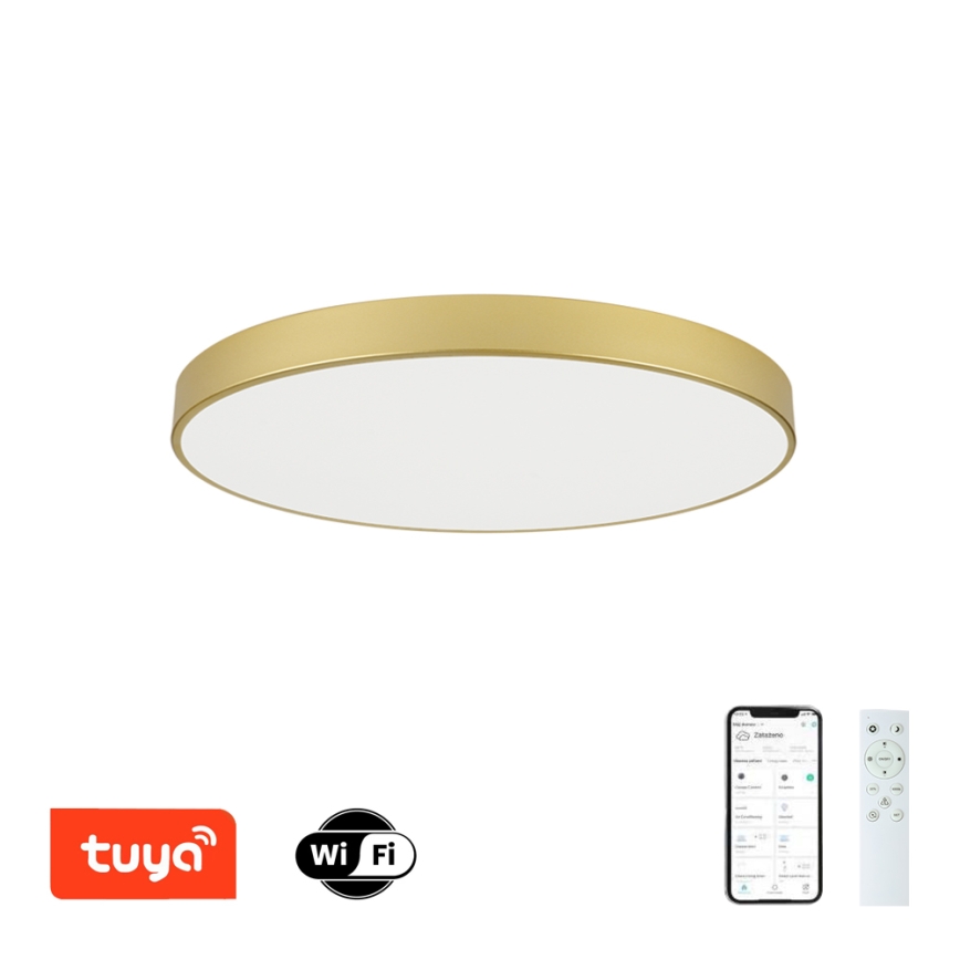 Brilagi - Димований світлодіодний стельовий світильник POOL SMART LED/100W/230V 3000-6000K 80 см золотистий Wi-Fi Tuya + пульт дистанційного керування