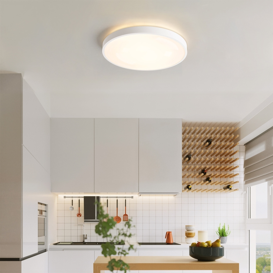 Брілагі - світлодіодний стельовий світильник з регулюванням яскравості ГЛАС ПУЛ ДАБЛ 48 Вт/230 В 3000–6000 К 40 см білий + пульт дистанційного керування