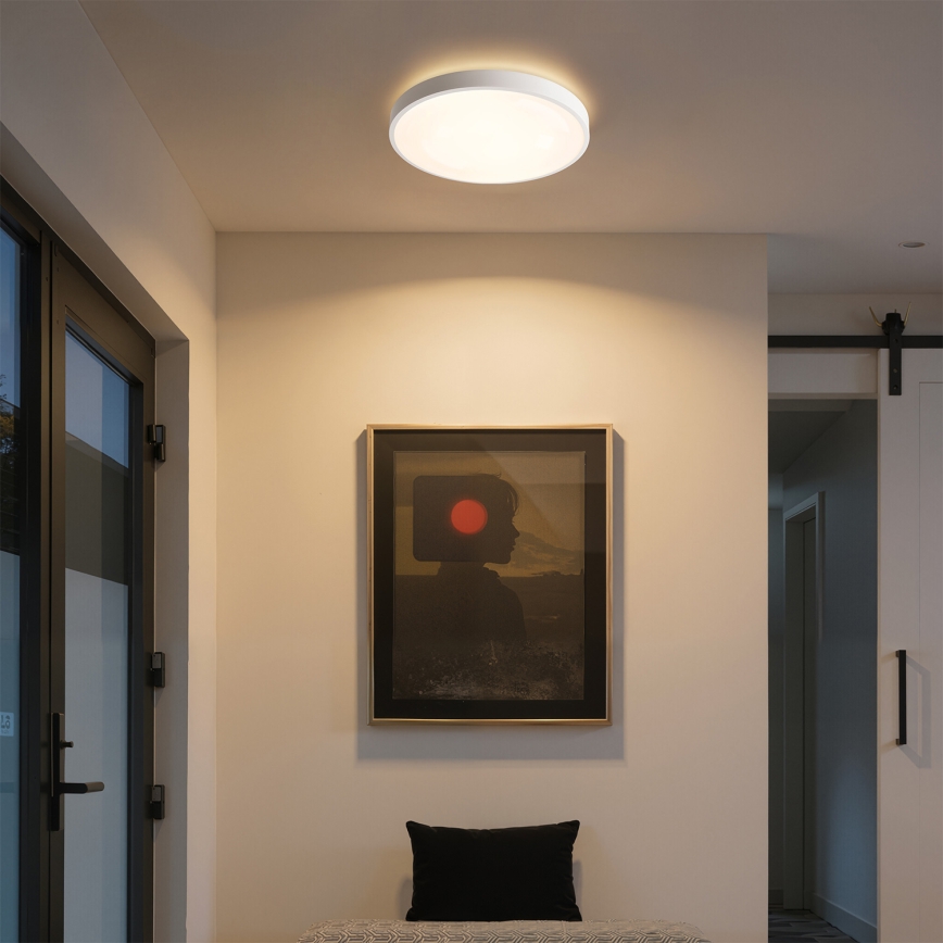 Брілагі - світлодіодний стельовий світильник з регулюванням яскравості ГЛАС ПУЛ ДАБЛ 48 Вт/230 В 3000–6000 К 40 см білий + пульт дистанційного керування