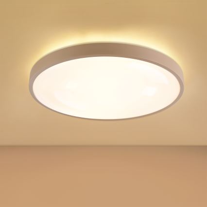 Brilagi - LED стельовий світильник з диммером GLASS POOL DOUBLE LED/60W/230V 3000-6000K 50 cm бежевий + пульт дистанційного керування