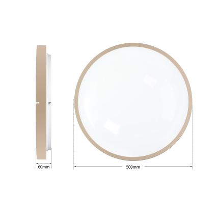 Brilagi - LED стельовий світильник з диммером GLASS POOL DOUBLE LED/60W/230V 3000-6000K 50 cm бежевий + пульт дистанційного керування