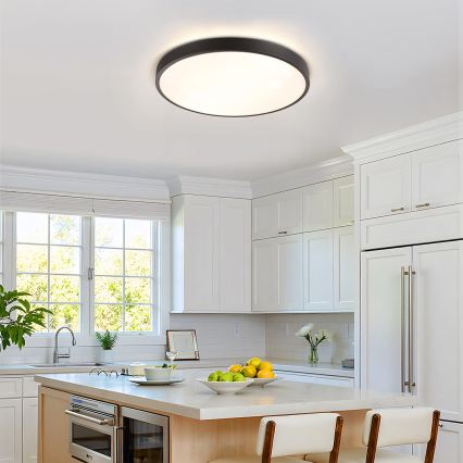 Brilagi - LED стельовий світильник з регульованою яскравістю GLASS POOL DOUBLE LED/60W/230V 3000-6000K 50 cm чорний + пульт дистанційного керування