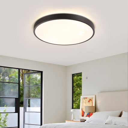 Brilagi - LED стельовий світильник з регульованою яскравістю GLASS POOL DOUBLE LED/60W/230V 3000-6000K 50 cm чорний + пульт дистанційного керування