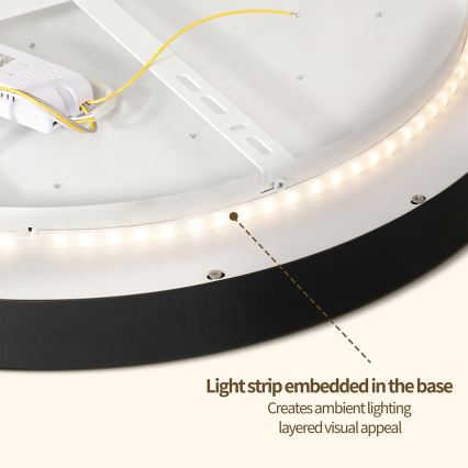 Brilagi - LED стельовий світильник з регульованою яскравістю GLASS POOL DOUBLE LED/60W/230V 3000-6000K 50 cm чорний + пульт дистанційного керування