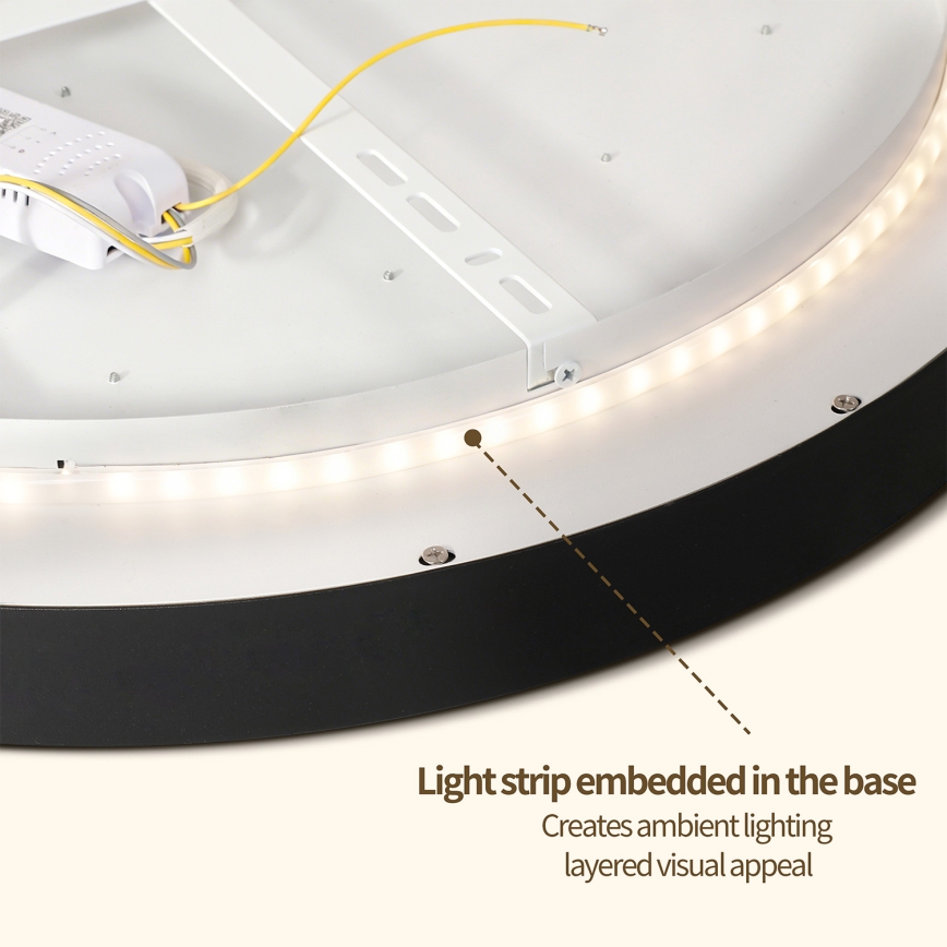 Brilagi - LED стельовий світильник з регульованою яскравістю GLASS POOL DOUBLE LED/60W/230V 3000-6000K 50 cm чорний + пульт дистанційного керування