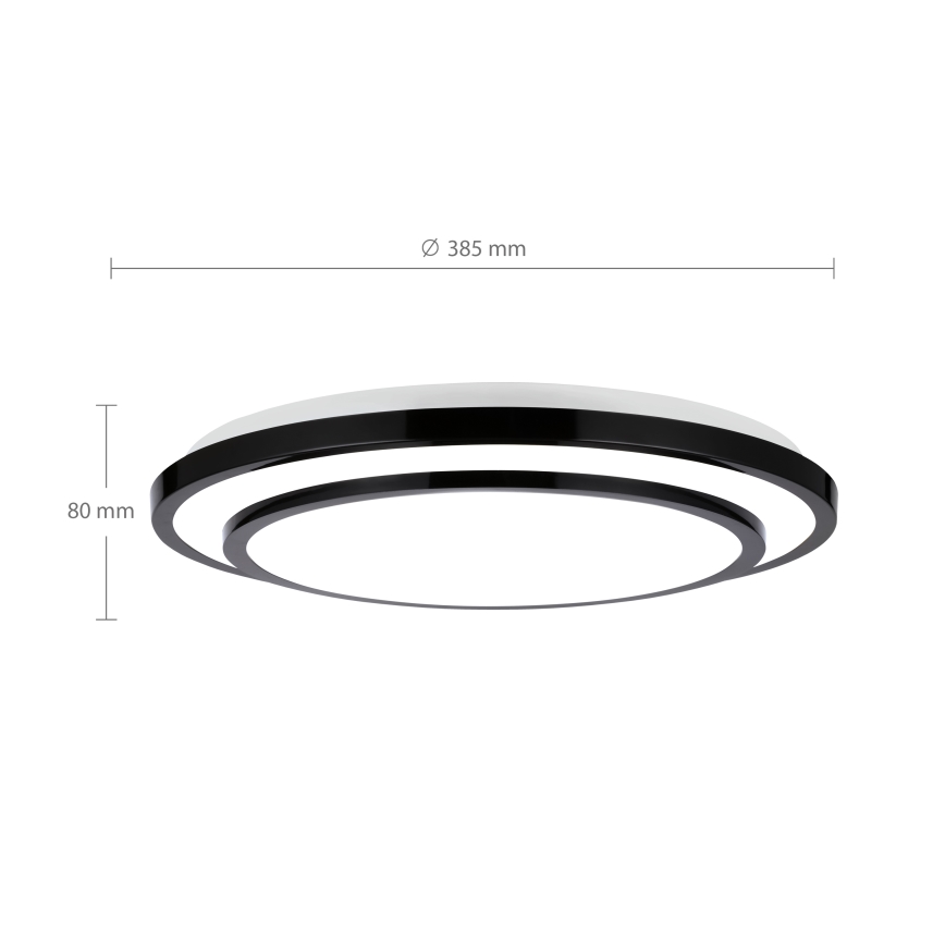 Brilagi - LED Стельовий світильник з регулюванням яскравості LUCIANO LED/48W/230V 3000-6500K ø 39 см чорний + пульт дистанційного керування