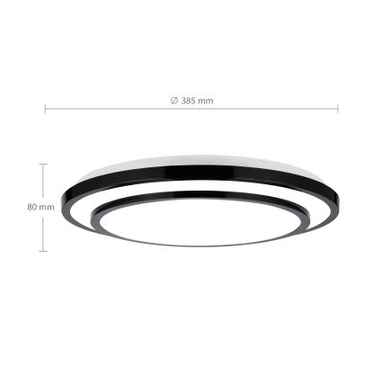 Brilagi - LED Стельовий світильник з регулюванням яскравості LUCIANO LED/48W/230V 3000-6500K ø 39 см чорний + пульт дистанційного керування