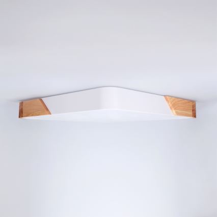 Brilagi - LED регульований стельовий світильник PILANA LED/48W/230V 3000-6500K дуб/білий 42x42 cm + пульт дистанційного керування