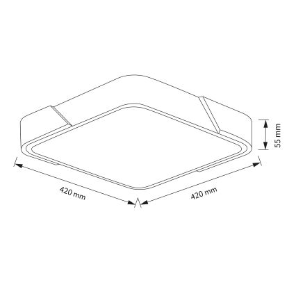 Brilagi - LED регульований стельовий світильник PILANA LED/48W/230V 3000-6500K дуб/білий 42x42 cm + пульт дистанційного керування