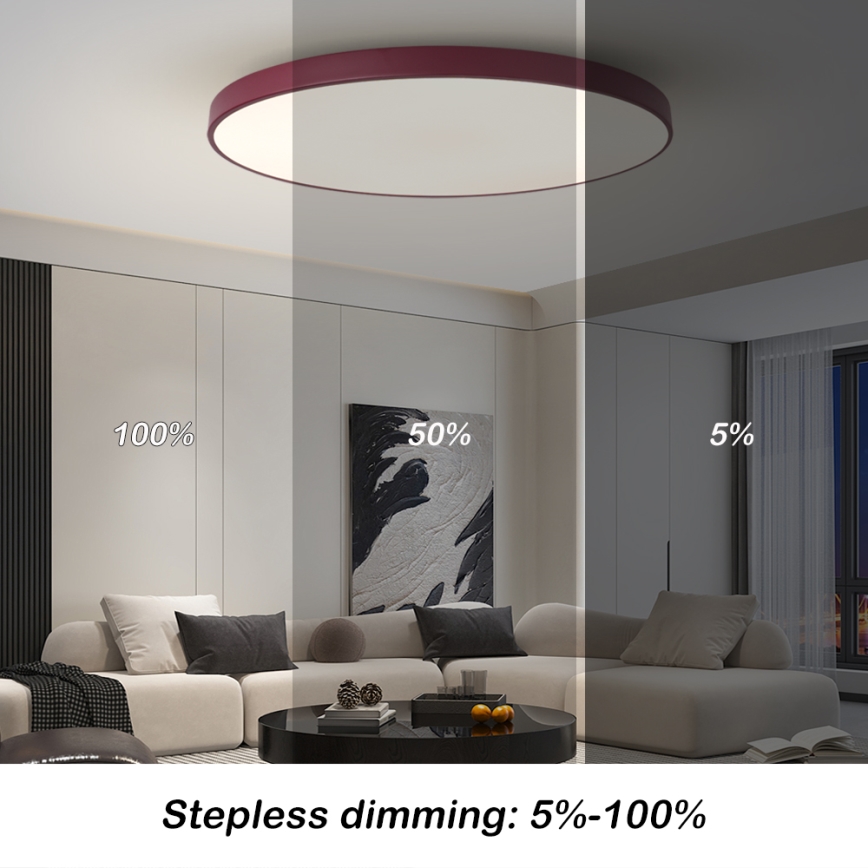 Brilagi - світильник LED з регульованою яскравістю POOL SMART LED/128 Вт/230 В діаметром 100 см Wi‑Fi Tuya + пульт дистанційного керування бордовий