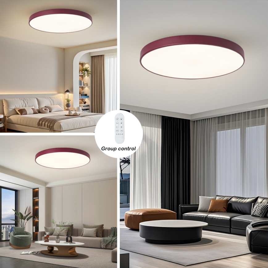 Brilagi - світильник LED з регульованою яскравістю POOL SMART LED/128 Вт/230 В діаметром 100 см Wi‑Fi Tuya + пульт дистанційного керування бордовий