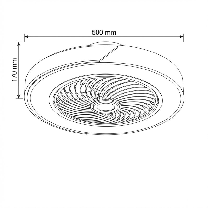 Brilagi - Затемнюваний стельовий світильник LED з вентилятором LED/38W/230V 3000-6500K діаметр 50 см рожевий/дуб + пульт дистанційного керування