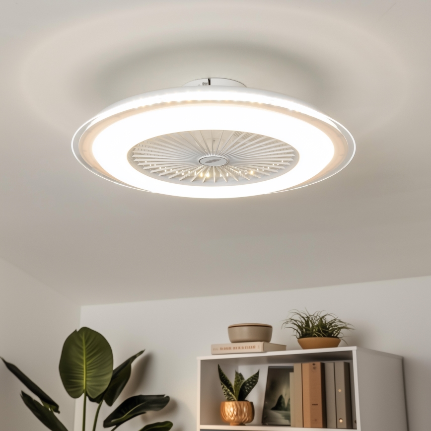 Brilagi - LED світильник з регулюванням яскравості та вентилятором RONDA LED/48W/230V 3000-6000K білий+ дистанційне керування