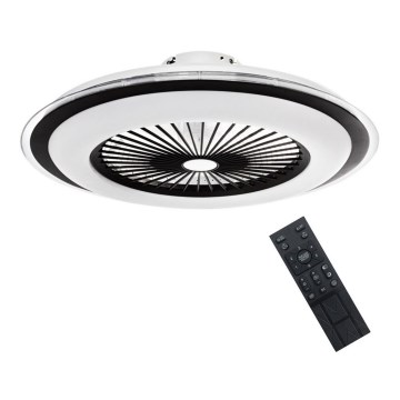 Brilagi - LED Світильник з регулюванням яскравості та вентилятором RONDA LED/48W/230V 3000-6000K чорний + пульт дистанційного керування