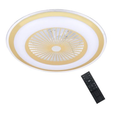Brilagi - LED світильник з регулюванням яскравості та вентилятором RONDA LED/48W/230V 3000-6000K золотистий + дистанційне керування