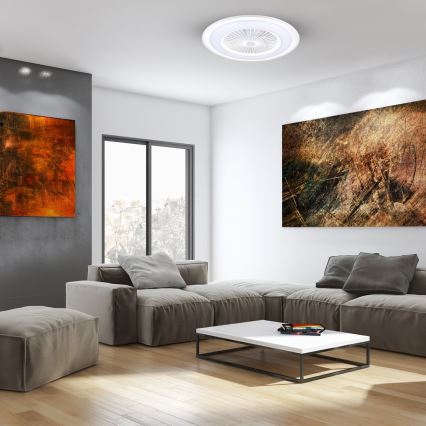 Brilagi - LED Світильник з регулюванням яскравості та вентилятором RONDA LED/48W/230V 3000-6000K білий + пульт дистанційного керування