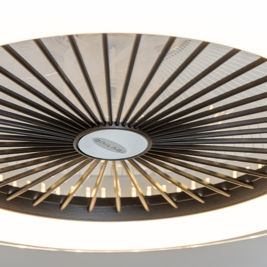 Brilagi - LED Світильник з регулюванням яскравості та вентилятором RONDA LED/48W/230V 3000-6000K чорний + пульт дистанційного керування