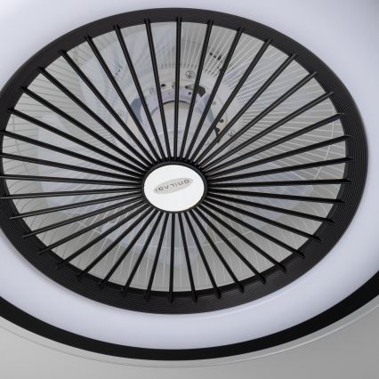 Brilagi - LED Світильник з регулюванням яскравості та вентилятором RONDA LED/48W/230V 3000-6000K чорний + пульт дистанційного керування