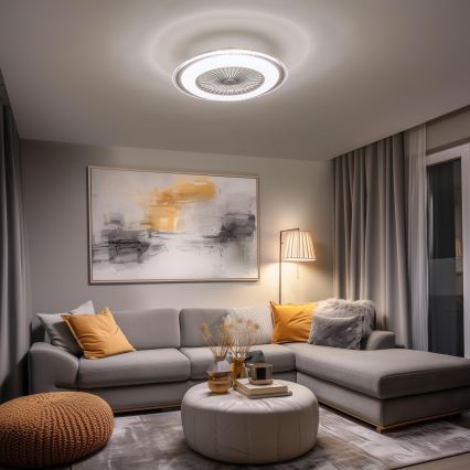Brilagi - LED Світильник з регулюванням яскравості та вентилятором RONDA LED/48W/230V 3000-6000K сріблястий + пульт дистанційного керування