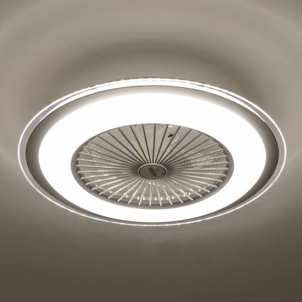 Brilagi - LED Світильник з регулюванням яскравості та вентилятором RONDA LED/48W/230V 3000-6000K сріблястий + пульт дистанційного керування