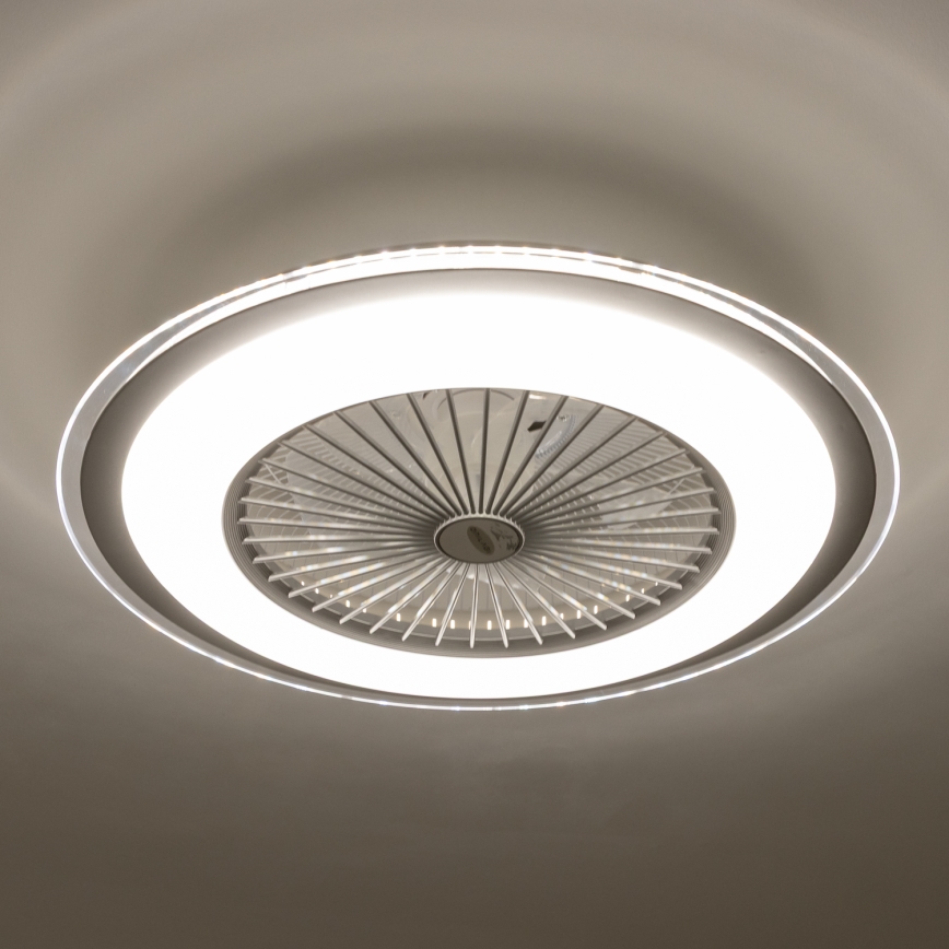 Brilagi - LED Світильник з регулюванням яскравості та вентилятором RONDA LED/48W/230V 3000-6000K сріблястий + пульт дистанційного керування