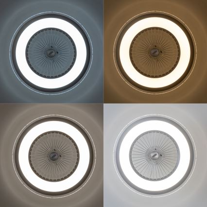 Brilagi - LED Світильник з регулюванням яскравості та вентилятором RONDA LED/48W/230V 3000-6000K сріблястий + пульт дистанційного керування