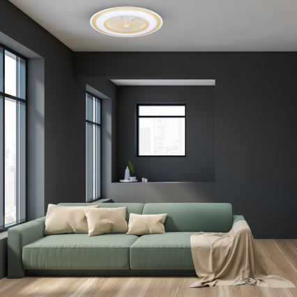 Brilagi - LED Світильник з регулюванням яскравості та вентилятором RONDA LED/48W/230V 3000-6000K золотистий + дистанційне керування