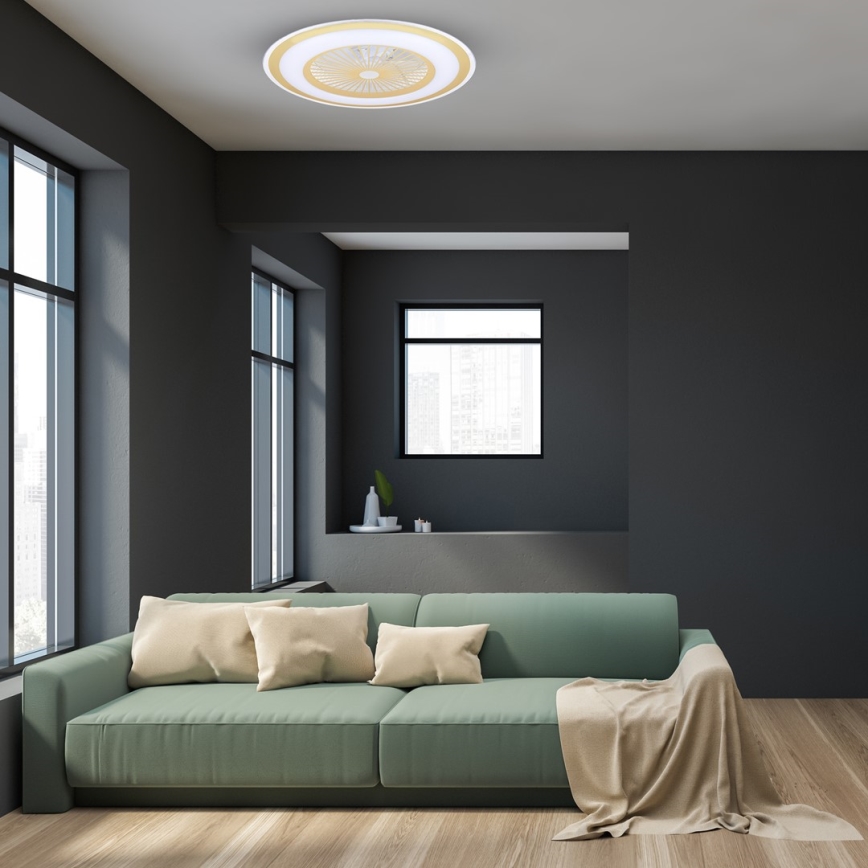 Brilagi - LED Світильник з регулюванням яскравості та вентилятором RONDA LED/48W/230V 3000-6000K золотистий + дистанційне керування