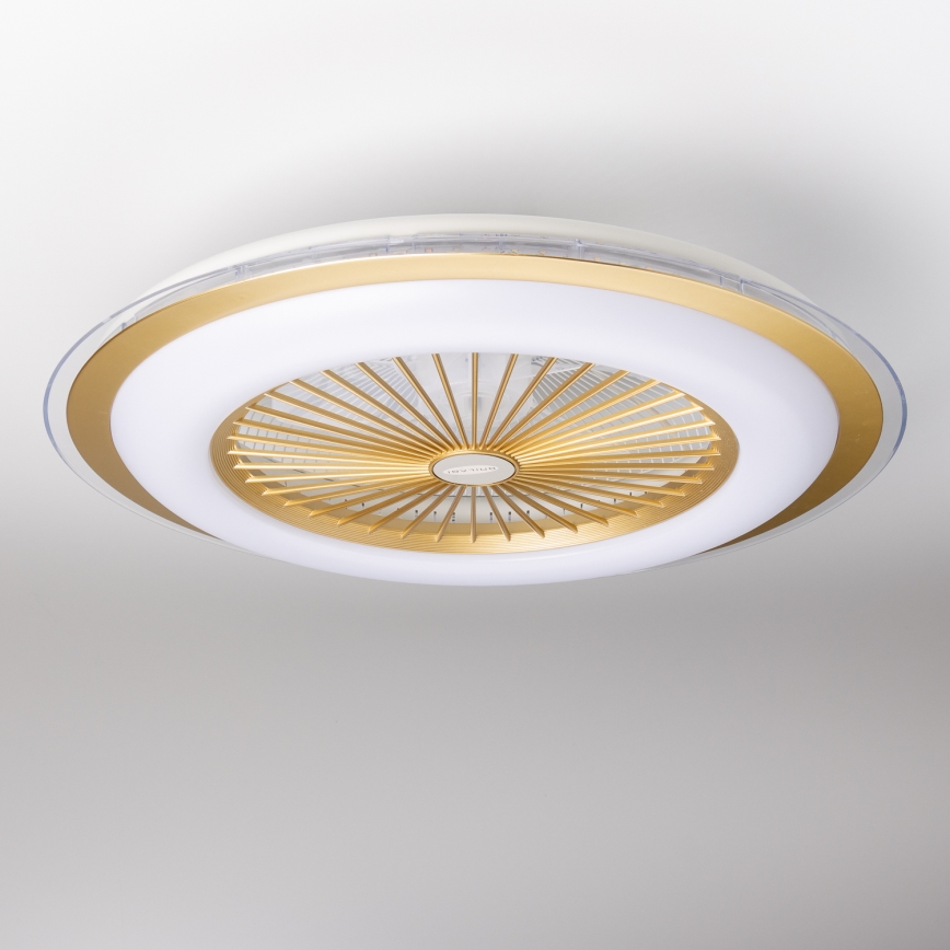Brilagi - LED Світильник з регулюванням яскравості та вентилятором RONDA LED/48W/230V 3000-6000K золотистий + дистанційне керування