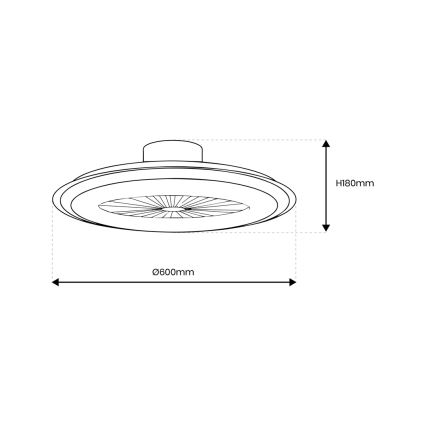 Brilagi - LED Світильник з регулюванням яскравості та вентилятором RONDA LED/48W/230V 3000-6000K золотистий + дистанційне керування