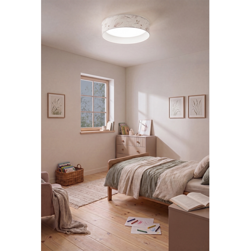 Brilagi - LED затемнюваний стельовий світильник VELVET SMARTIX LED/24W/230V 3000-6000K діаметр 45 см білий/з квітковим візерунком Wi-Fi Tuya Beacon + пульт дистанційного керування