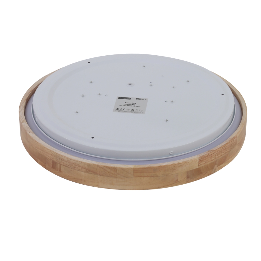 Брілагі - світлодіодний стельовий світильник WOODROUND LED/30W/230V 3000-6000K діаметр 40 см дерев'яний CRI 90 + пульт дистанційного керування