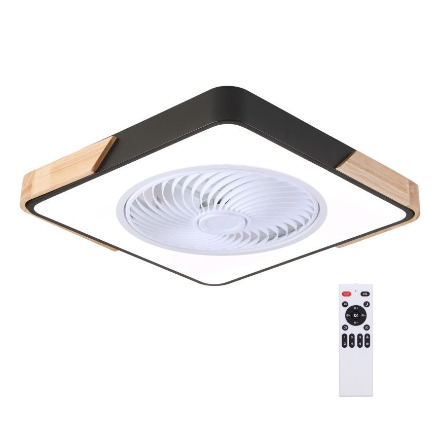 Brilagi - LED Стельовий світильник з вентилятором та регулюванням яскравості LED/30W/230V 3000-6500K чорний/дуб + пульт дистанційного керування