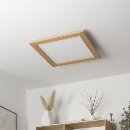 Brilagi - LED стельовий світильник зі змінною яскравістю SLIMFRAME WOOD LED/36W/230V 49,5x49,5 cm 3000-6000K коричневий + дистанційне керування