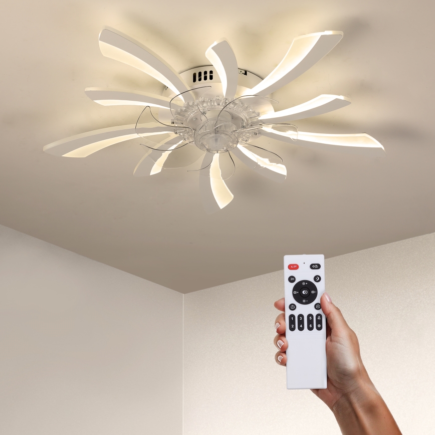 Brilagi - Світлодіодний регульований стельовий світильник з вентилятором LED/50W/230V 3000-6500K білий + дистанційне керування