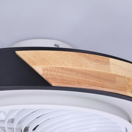 Brilagi - Світлодіодний регульований стельовий світильник з вентилятором LED/30W/230V 3000-6500K чорний/дуб + дистанційне керування
