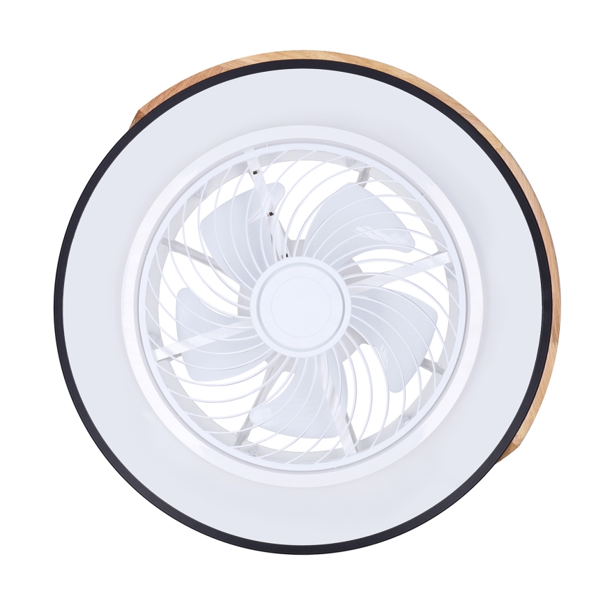 Brilagi - Світлодіодний регульований стельовий світильник з вентилятором LED/30W/230V 3000-6500K чорний/дуб + дистанційне керування