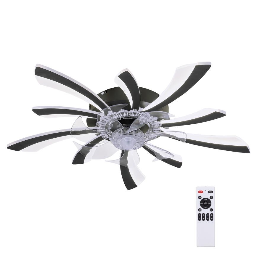 Brilagi - Світильник стельовий LED з регулюванням яскравості та вентилятором LED/50W/230V 3000-6500K чорний + дистанційне керування