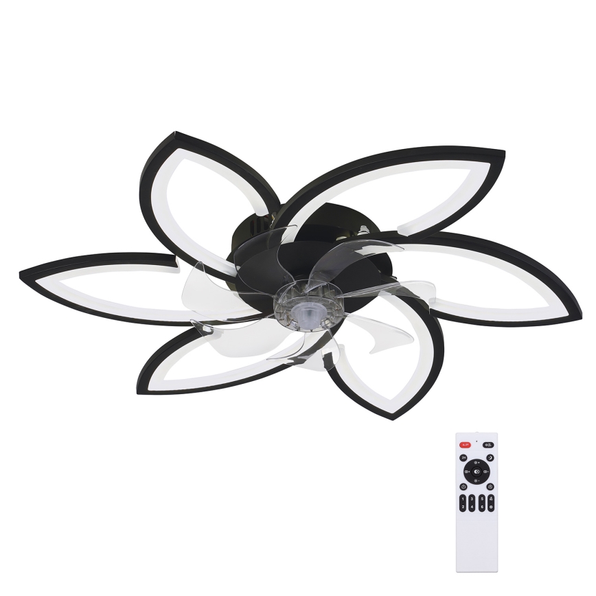 Brilagi - Світильник стельовий LED з регулюванням яскравості та вентилятором LED/50W/230V 3000-6500K чорний + дистанційне керування